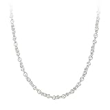 Sterling Silver Tarnish Free Fancy Interlocking Link Chain Necklace, 20