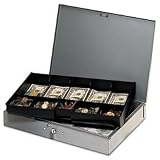 MMF Industries 2215CBTGY Locking Heavy-Duty Steel Extra-Wide Cash Box, Gray