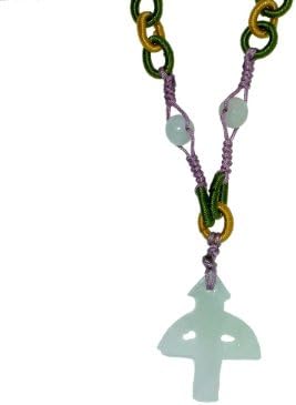 Just a Simple Yet Classy Gift for Your Wonderful Birthday Celebrating! - Sagittarius Astrology Handmade Jade Necklace Embellished with Jade Beads and Colorful Ribbons Made with Lavender Cord - Born In: Nov. 22 - Dec. 21