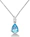 Amazon price tracker, Amazon price history charts, 0.06 Carat SI Diamond with Blue Topaz Pendant Necklace in 9ct White Gold