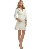 Jones New York Three-Button Jacquard Skirt Suit