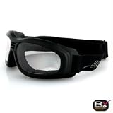 Bobster Action Eyewear Touring 2 Goggle, Black Frame, Clear Anti-Fog Lens