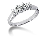 0.75CTW Trellis Three Stone Diamond Ring in Platinum