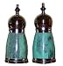 Decorative Salt & Pepper Shakers with Turquoise Resin inlay sides