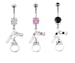 HANDGUN AND HANDCUFF BELLY RING BNAGUN5BK- BLACK