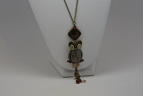 Steam Punk Owl Pendant Long Necklace