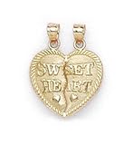 14k Break-Apart Sweetheart Pendant - JewelryWeb
