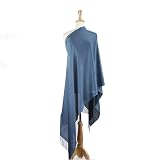 Olive N Figs Pashmina Silk Metallic Blue Shawl/Wrap