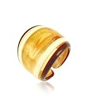 Antica Murrina Cuba - Amber and White Murano Glass Fashion Ring