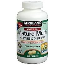 Kirkland Signature Mature Multi Vitamins & Minerals with Lycopene and Lutein 400 Tablets - Compare to Centrum Silver - New Formula