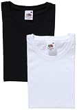 Fruit of the Loom - 011404286M - T-shirt - femme - blan/noir - Medium