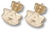 Auburn Tigers 1/4 Polished AU Post Earrings - Sterling Silver Jewelry