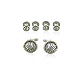David Yurman Sterling-silver 14k Gold Cufflinks Stud Set