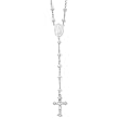 Sterling Silver Freshwater Cultured Pearl Rosary Necklace - 18 Inch