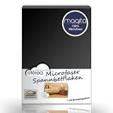 Produkt-Bild: Microfaser Jersey Spannbettlaken Spannbetttuch Schwarz 90x190 - 100x200