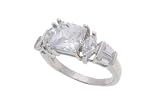 Sterling Silver Basket Set Elegant CZ Ring