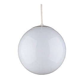 Sea Gull Lighting 6024-15 Single-Light Globe Pendant, White with Opal Glass by Sea Gull Lighting