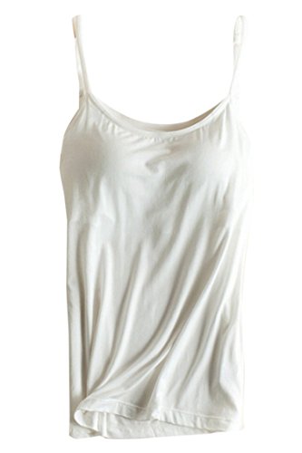 Cutiefox® Women's Modal Built-in Bra Padded Active Strap Camisole Tanks Tops