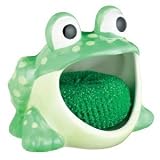Boston Warehouse Frog Earthenware Dish Scrub Holder with Scrubby