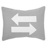 Applique Boudoir Pillow - Arrows, Dove Grey