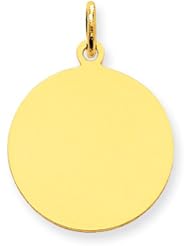 10k Yellow Gold Plain .013 Gauge Circular Engravable Disc Charm Metal Wt- 0.98g