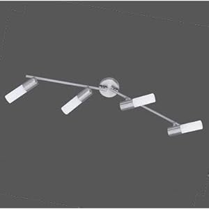 Trio 871710407 Energiespar-Deckenleuchte / Nickel matt / Glas opal matt / inklusiv 4 x E14 9 W 2U / Länge 74 cm / Höhe 14 cm Trio 871710407 Energiespar-Deckenleuchte / Nickel matt / Glas opal matt / inklusiv 4 x E14 9 W 2U / Länge 74 cm / Höhe 14 cm