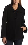 Jessica Simpson Women's Single Breasted Coat With Funnel Collar,Black,Small