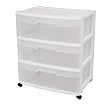Sterilite Wide 3-Drawer Cart - White