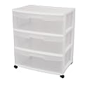 Sterilite Wide 3-Drawer Cart - White