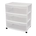 Sterilite Wide 3-Drawer Cart - White