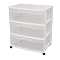 Sterilite Wide 3-Drawer Cart - White