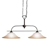 kitchen pendent lights:Kichler Lighting 2934DBK Meredith 2-Light Island Light, Distressed Black with Sunrise Marble Glass