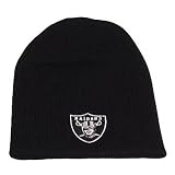 NFL CUFFLESS BEANIE KNIT HAT OAKLAND RAIDERS TOQUE BLK