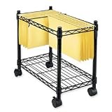 Rolling File Cart, High-Capacity, Mobile, 20-1/2"Wx14"Dx24"H, Black FEL45081