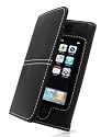 (ONE) BLACK Flip Leather Case with and Magnetic Closure For Apple iPod Touch iTouch G1 G2 Generation 1 and 2