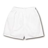 White Cotton Solid Boxers boxer shorts, heavyweight 100% cotton, FALSE FLY, longer cut seam.