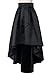 Persun Women's Black Bowknot Waist Back Zipper Hi-lo Skater Skirt