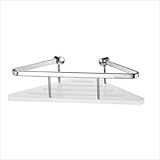 Sideline Corner Soap Basket with White Solid Surface in Polished Chrome