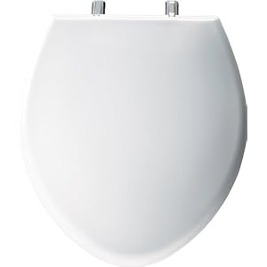 Bemis 1000CP000 Plastic Paramount Elongated Toilet Seat Chrome Hinges, White by Bemis