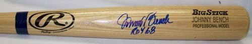 Johnny Bench ROY 68 Autographed/Hand Signed Ash BigStick Bat