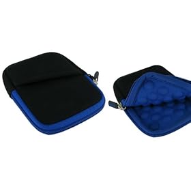 rooCASE Super Bubble Neoprene (Dark Blue / Black) Sleeve Case for Canon PowerShot Digital Camera ELPH 110 HS 320 HS 520 HS D20