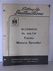 International harvester McCormick No. 200 TW tractor manure spreader setting up instructions by International harvester
