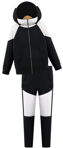 (イイネショップ) eeNeshop 2トーン 切替 パーカー スウェット セットアップ