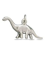 12x27mm Brontosaurus Charm .925 Sterling Silver