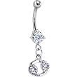 Cubic Zirconia Zodiac Cancer Dangle Belly Ring