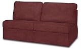 Fairview Merlot faux suede Armless LB Sofa