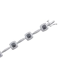 925 Sterling Silver 0.25ctw Black Diamond Bracelet
