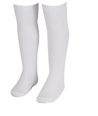 Diamond Design Knee-High White Socks - 5pk