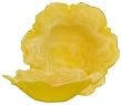 Colorful Art Glass Yellow Hibiscus Bowl 8"D x 2.5"H Set of Two