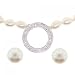 925 Sterling Circle Necklace Earrings Set White Pearl